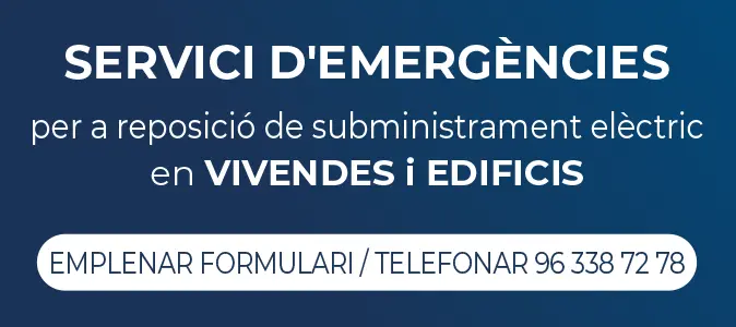 Servici d'emergències per a reposició de suministre elèctric en VIVENDES i EDIFICIS